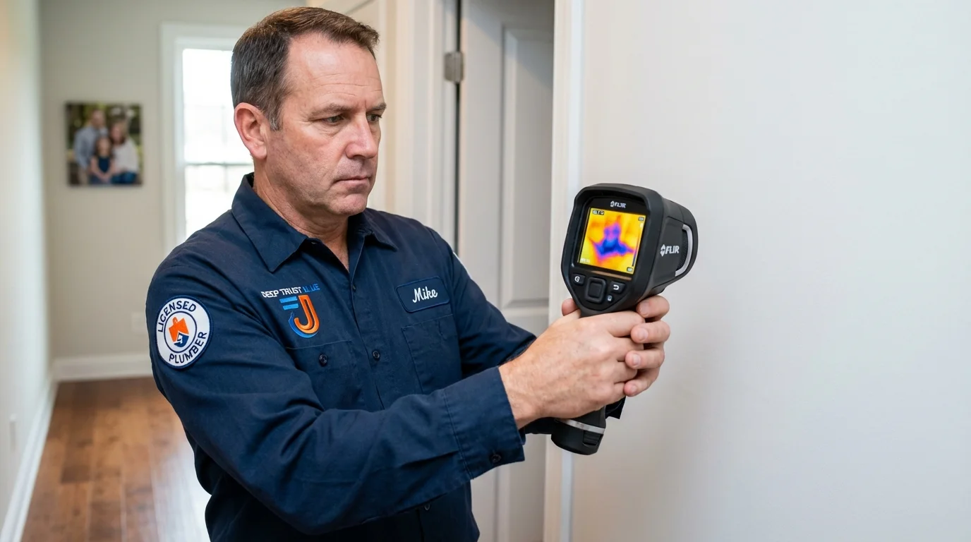 Thermal imaging leak detection by Johns Plumbing LLC in Red Bud